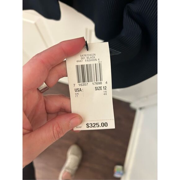 Anne Klein NWT Black Pinstripe Two- Button Blazer, Sz 12, MP $325 - Picture 3 of 9